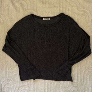 Joah Brown Ribbed Dolman Top